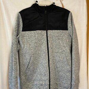 Apt 9 Men's size small faux fur lined zip up black and gray hoodie